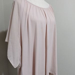 Premise 3X Women's Plus Flowy Lined Elegant Blouse, Short-sleeved Top